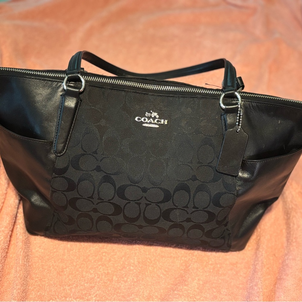 Coach Men's Black Leather Bag